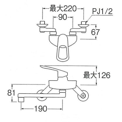 SANEI Kitchen Single Mixing Faucet (Wall-Mounted) Cold Climate
