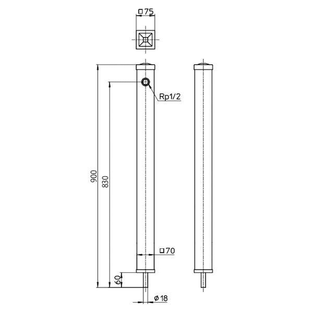 PC Water Faucet Column Mikage T8010-70X900-MI