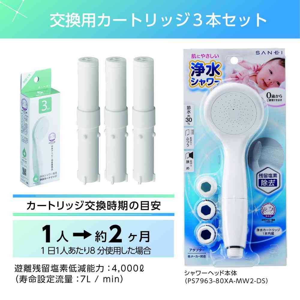 Water Purifying Shower Head Cartridge (3-Pack)