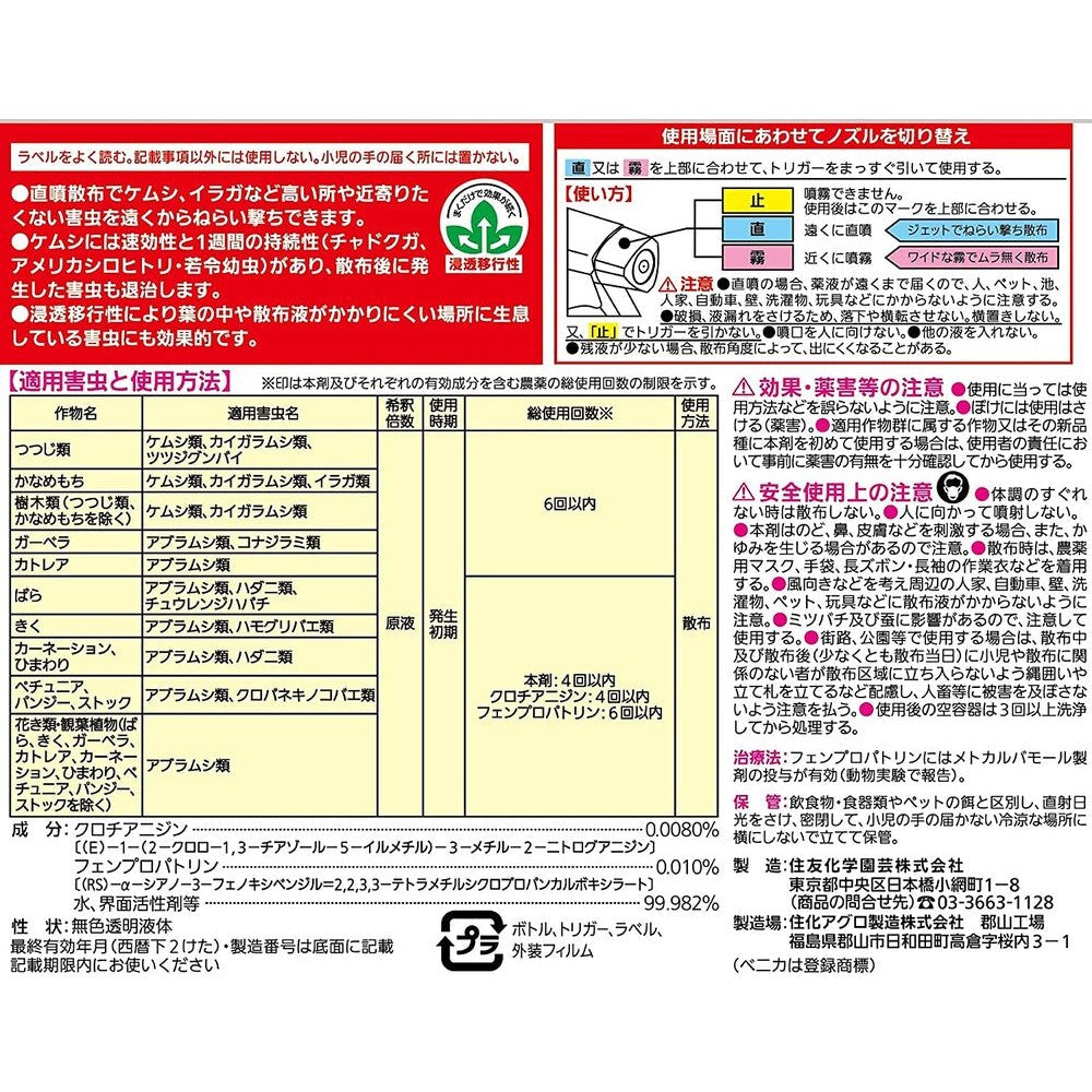Sumitomo Chemical Gardening Benica J Spray 1000ml