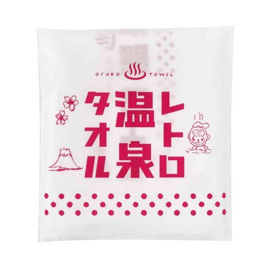 Nissen Shoko Retro Onsen Towel Red 1 Piece