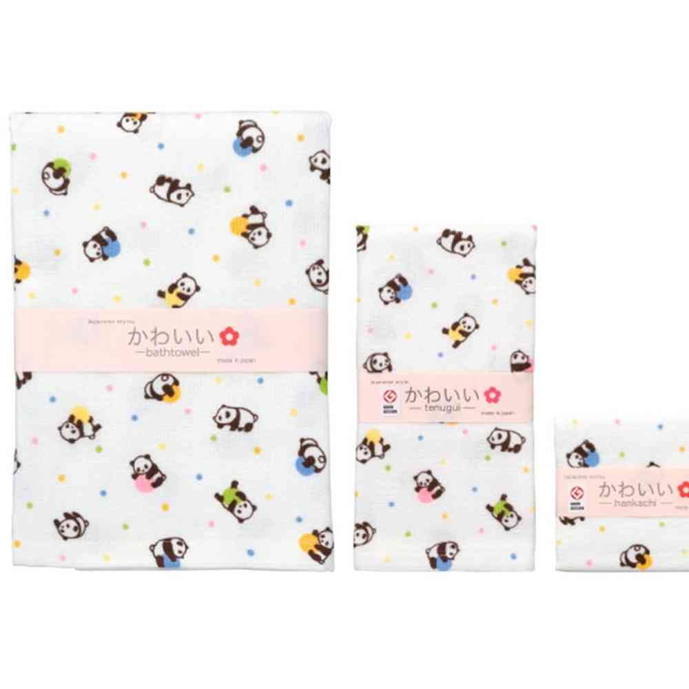 Nissen Shoko Japanese Style Korokoro Panda Tenugui (1 Piece)