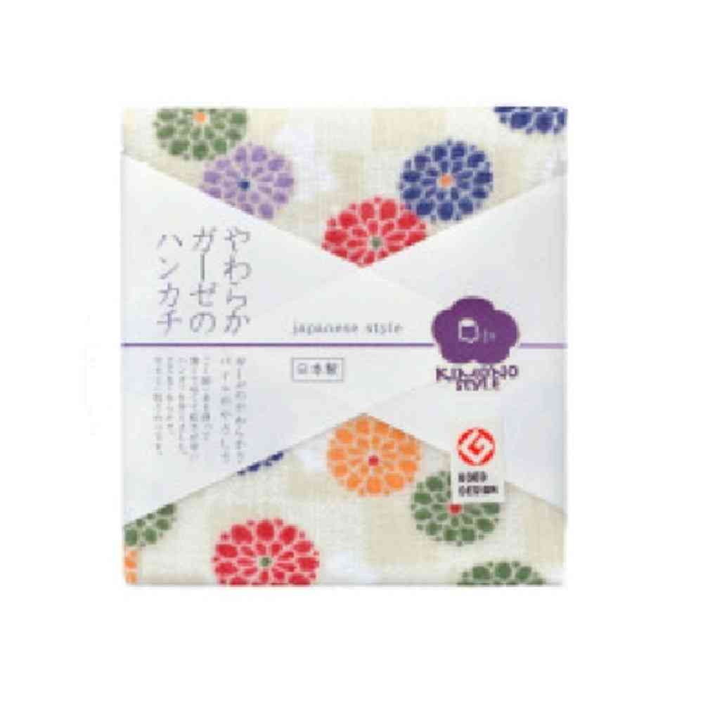 Nissen Shoko Japanese Style Komon Kiku Handkerchief (1 Piece)