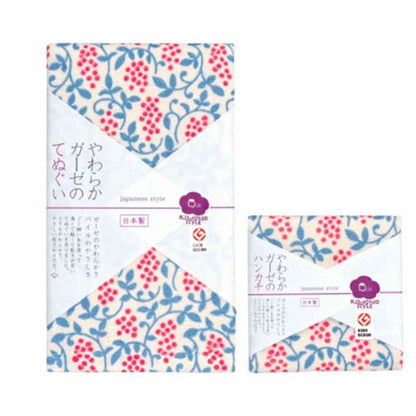 Nissen Shoko Japanese Style Fruits and Vines Handkerchief