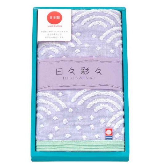 Nissen Shoko Hibi Irodori Kokoko Face Towel Violet Boxed 1 Piece