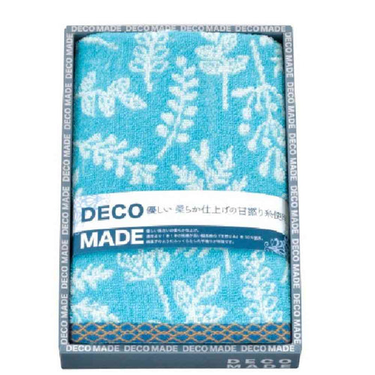 Nissen Shoko DECO MADE Rebus Face Towel Blue Boxed 1 Piece