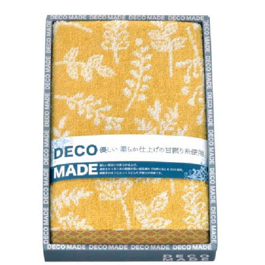 Nissen Shoko DECO MADE Rebus Face Towel Yellow Boxed 1 Piece