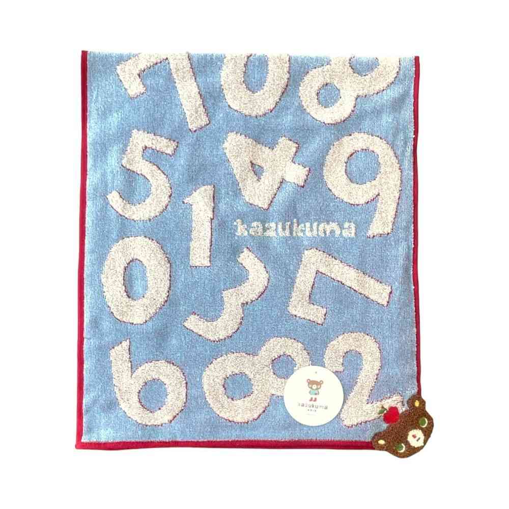 Nissen Shoko Kazukuma Patch Face Towel Blue 1 Piece