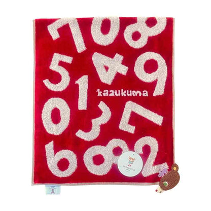 Nissen Shoko Kazukuma Patch Wash Towel Red 1 Piece