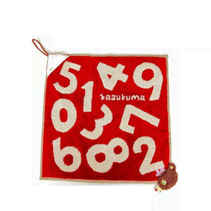 Nissen Shoko Kazukuma Patch Loop Wash Towel Red 1 Piece