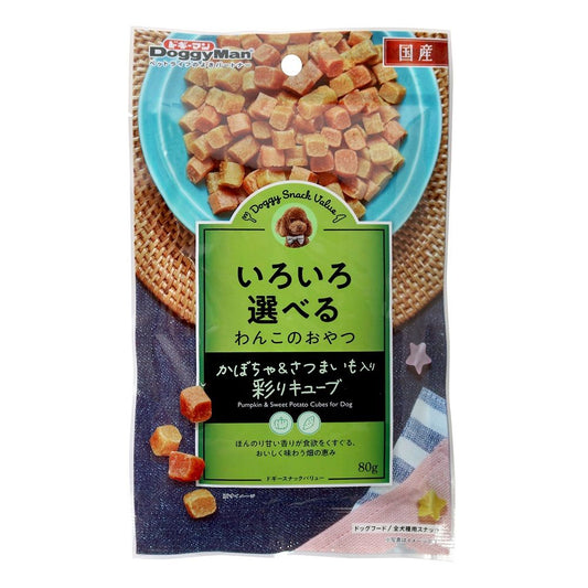 Doggy Man Pumpkin & Sweet Potato Colorful Cubes 80g