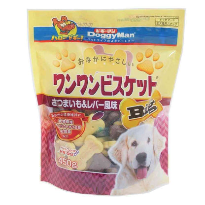 Doggy Man Gentle Dog Biscuits Big Sweet Potato & Liver Flavor 450g