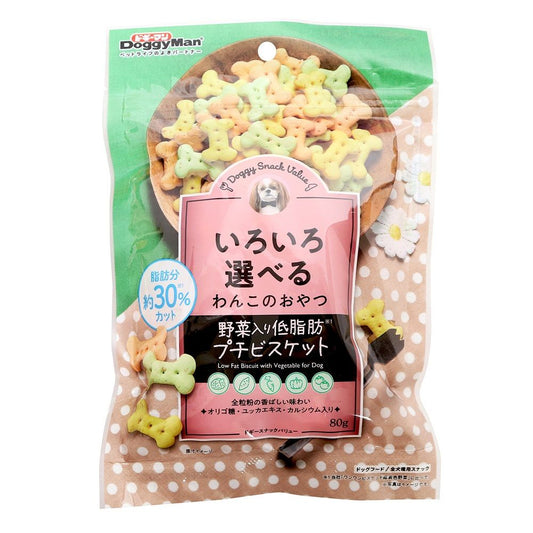 Doggy Man Doggy Snack Value Vegetable-Infused Low-Fat Mini Biscuits 80g