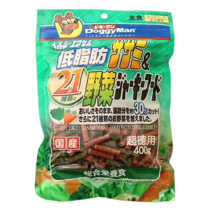 Dogyman Healthy Excel Low-Fat Chicken Breast & 21 Vegetable Jerky Food 400g