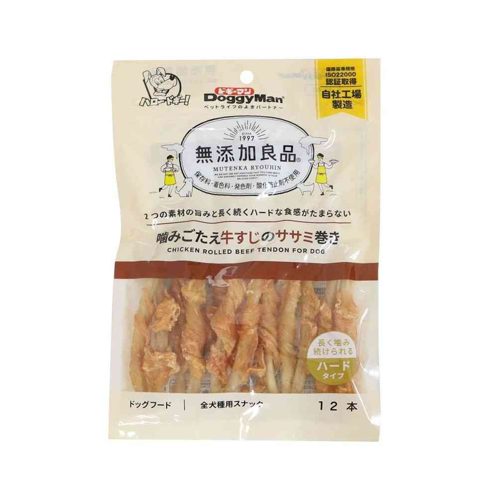 Dogyman Additive-Free Chewy Beef Tendon Wrapped Chicken Fillet 12 Pieces