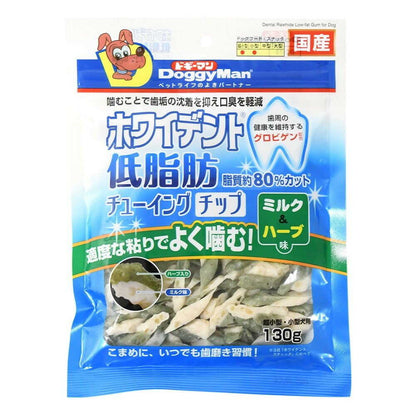 Dogyman Whydent Low-Fat Chewing Chips Milk & Herb Flavor 130g