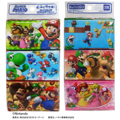 Hayashi Trading Super Mario Flushable Pocket Tissues 6 Pack