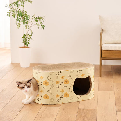 Cat Scratching Post Hide and Seek Yellow Flower