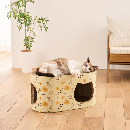 Cat Scratching Post Hide and Seek Yellow Flower