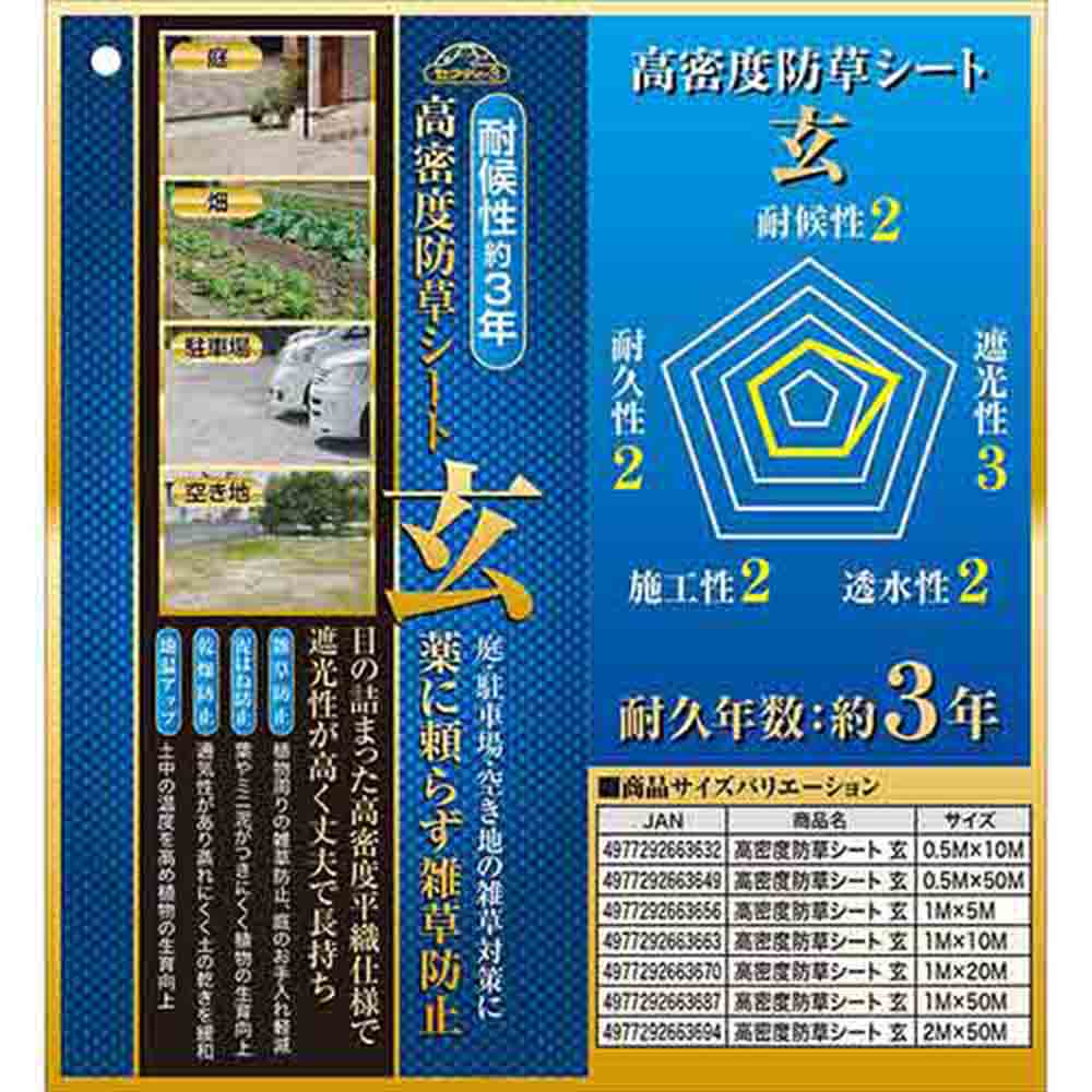 High-Density Weed Barrier Sheet Gen 1MX50M