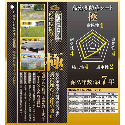 High-Density Weed Barrier Sheet Kyoku 1MX50M