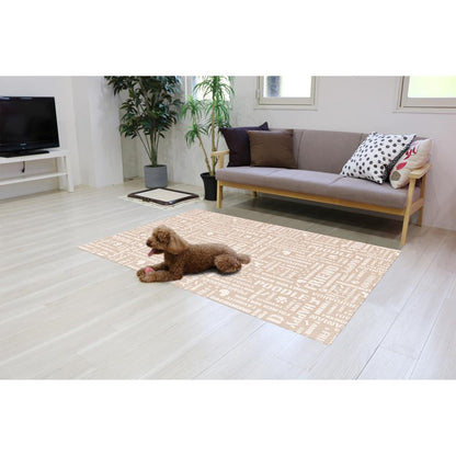 Pet Non-Slip Deodorizing Mat English Letter Beige LL