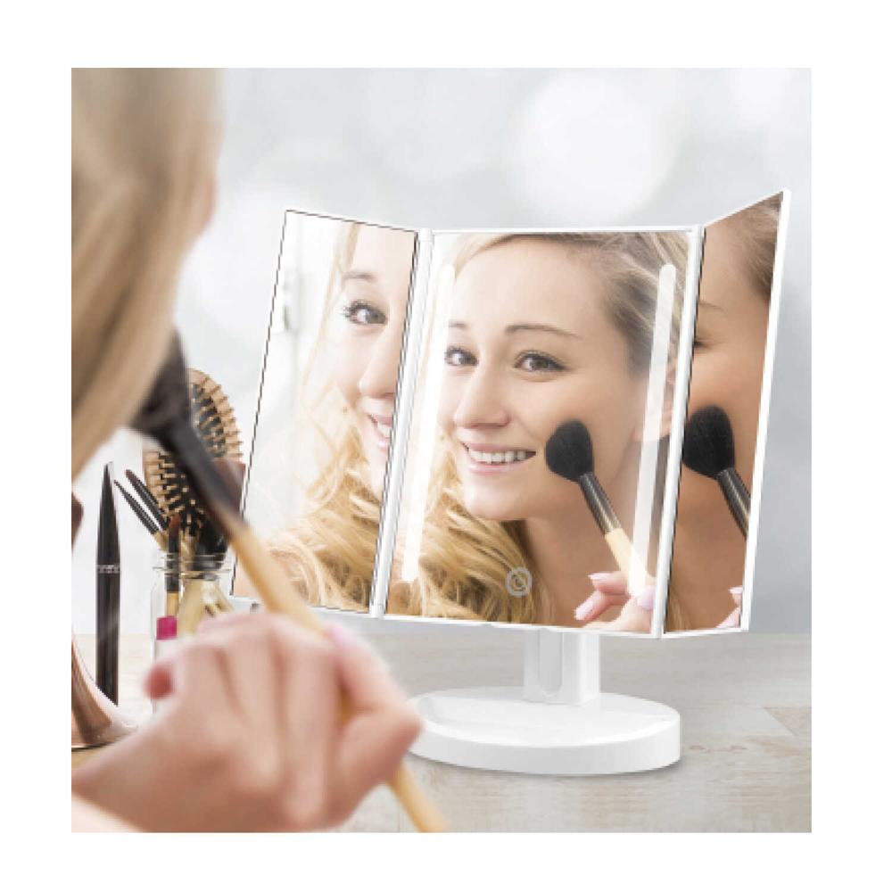 Yamamura LED Light Three-Sided Makeup Mirror