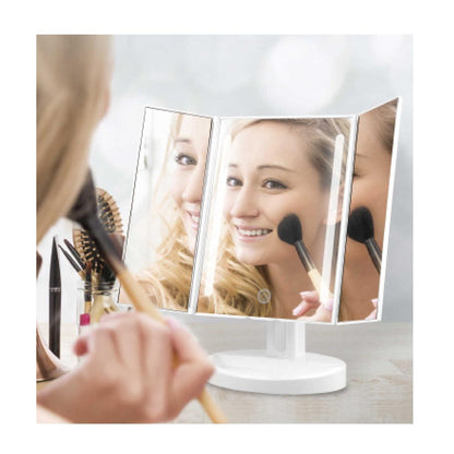 Yamamura LED Light Three-Sided Makeup Mirror