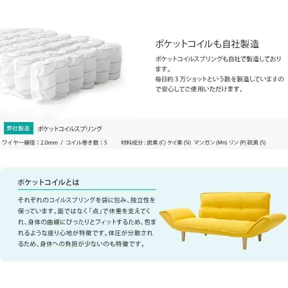 Japanese-made Couch Sofa for Two KAN Task Navy