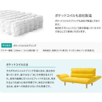 Japanese-made Couch Sofa for Two KAN Task Blue