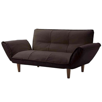 Japanese-made Couch Sofa for Two KAN PVC Brown