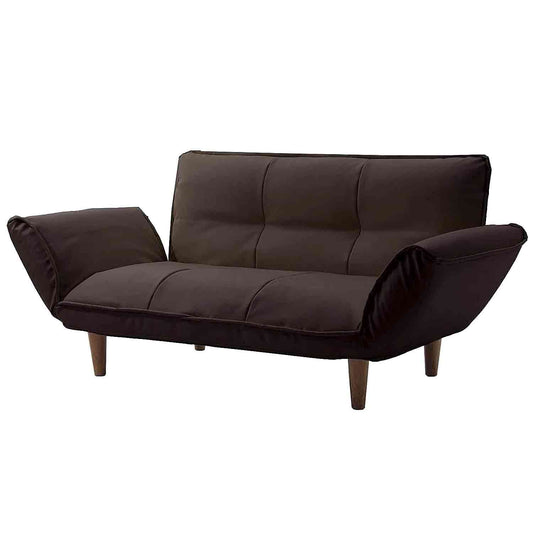 Japanese-made Couch Sofa for Two KAN PVC Brown