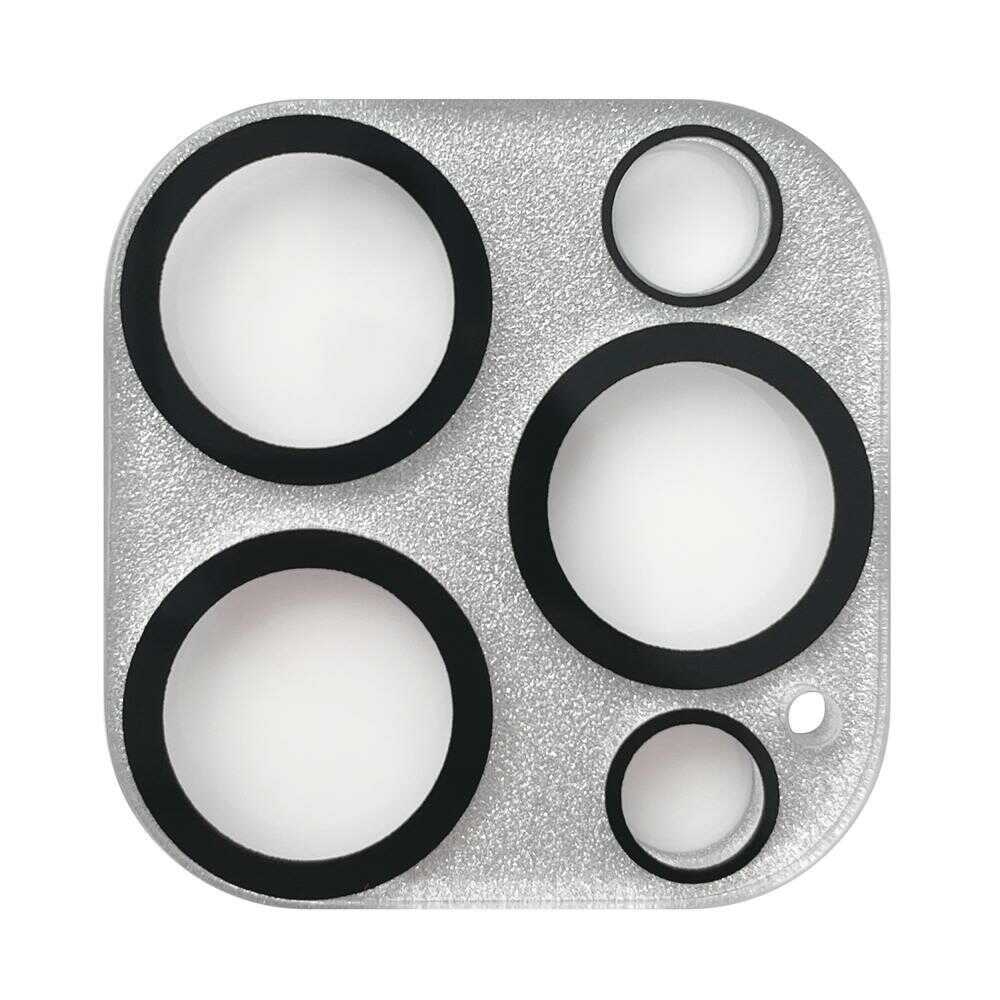 Sankcrest iPhone 16 Pro/16 ProMax Lens Guard Glitter Silver i38RPBC03