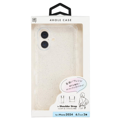 Sankrest iPhone 16 4-Hole Case Clear Glitter i38FiJS02