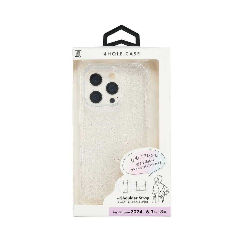 Sankcrest iPhone 16 Pro 4-Hole Case Clear Glitter i38RiJS02