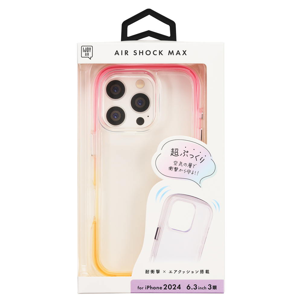 Sankcrest iPhone 16 Pro AIR SHOCK MAX Case Pink x Yellow i38RiJA02