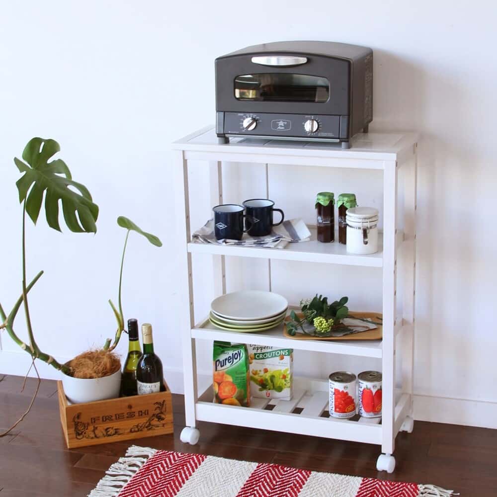 Kitchen Wagon Soup Slim Wagon 4-Tier W-3348WH