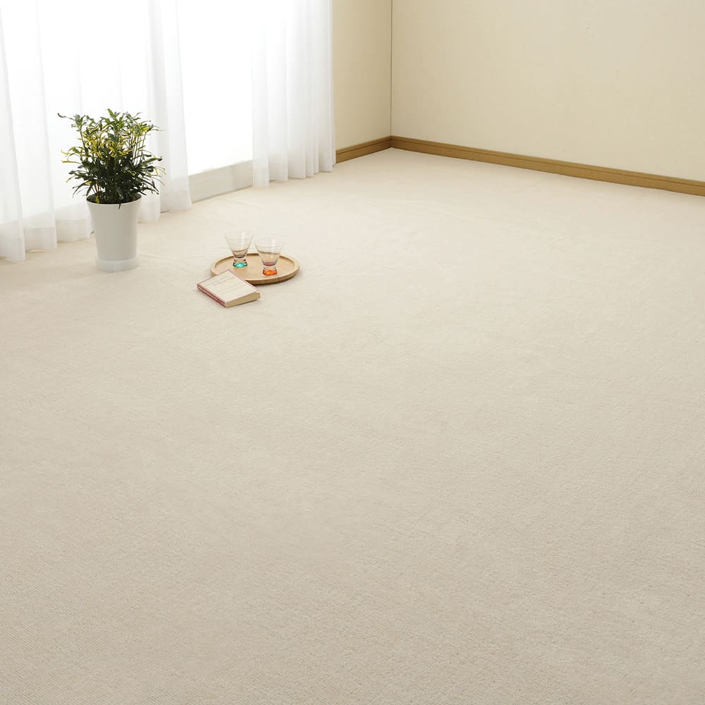 Loop Pile Flat Woven Carpet Miete 6-Tatami Mat Ivory