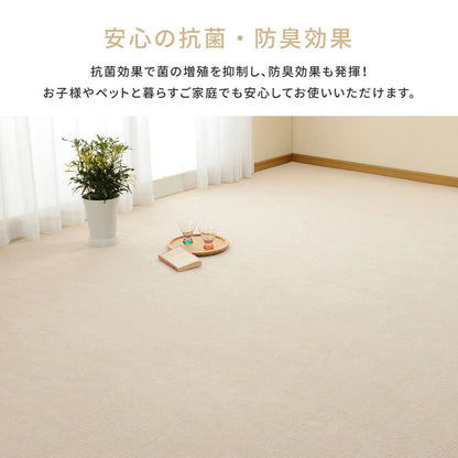 Loop Pile Flat Woven Carpet Miete 6-Tatami Mat Ivory