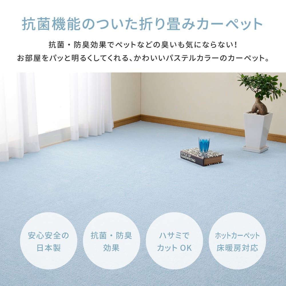 Loop Pile Flat Woven Carpet Miete 8-Tatami Mat Blue