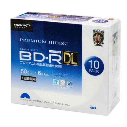 HIDISC Blu-ray Disc BD-R DL 50GB One-Time Recording 10-Pack