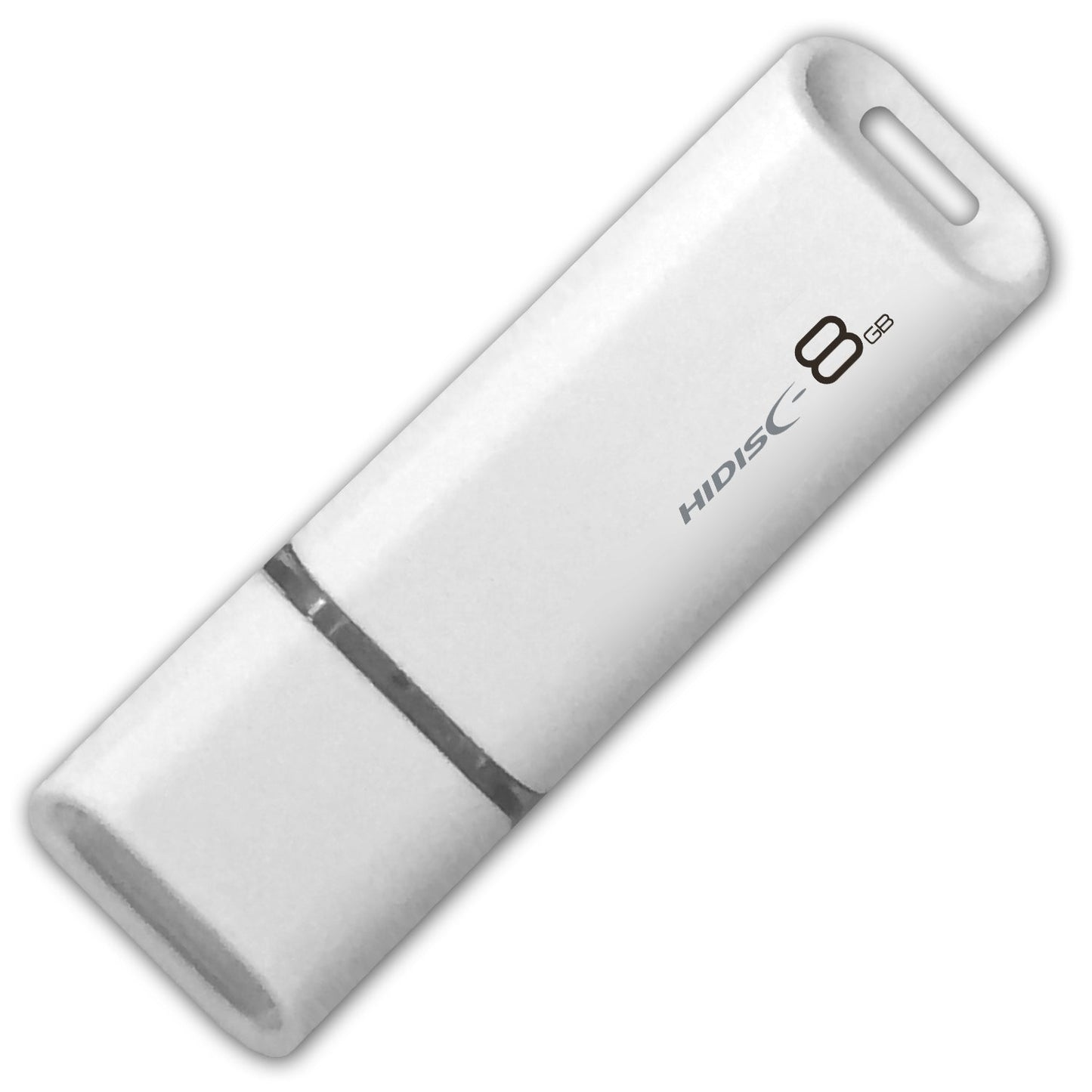 HIDISC USB 2.0 Flash Drive 8GB White Cap Style (1 piece)