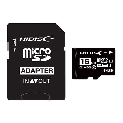 HIDISC microSDHC Card 16GB with Data Recovery Service - CLASS10 UHS-1 Compatible with SD Adapter/Case