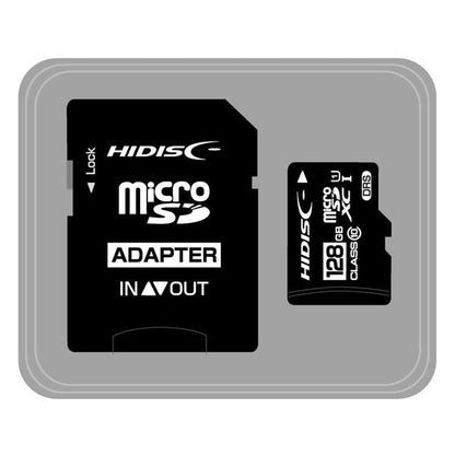 HIDISC microSDXC Card 128GB with Data Recovery Service CLASS10 UHS-1 Compatible with SD Adapter/Case (1 set)