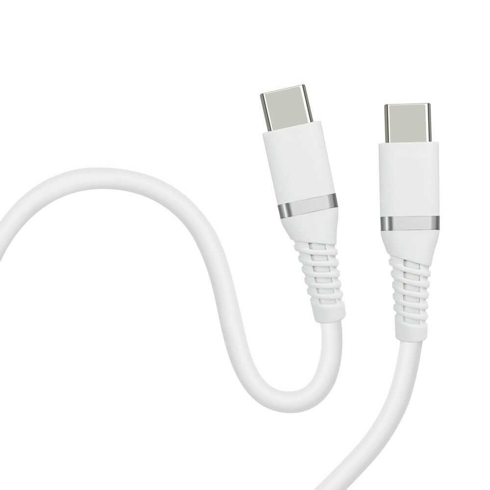 HIDISC Soft and Tangle-Free USB Type-C to Type-C (C to C Cable) 1m White PD100W Compatible Ultra-Fast Charging