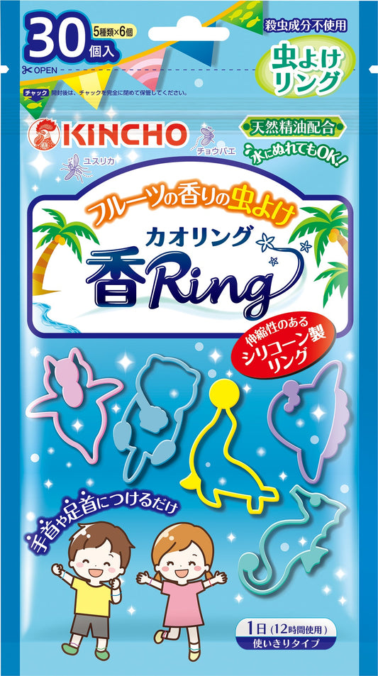 Dai Nippon Jochugiku KINCHO Insect Repellent Ring (Kaoring) Blue 30 Pieces