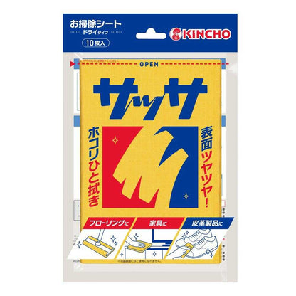 Dai Nippon Jochugiku Kincho Sassa Dusting Cloth Dry Sheets (for Furniture, Appliances, Screens, Flooring) 10 Sheets