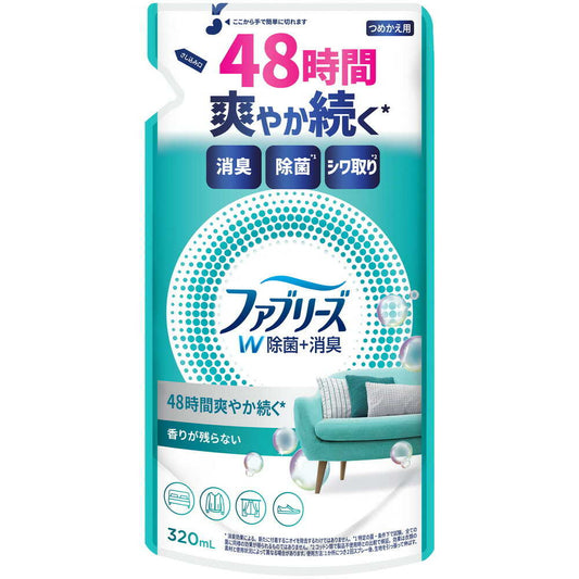 P&G Febreze W Deodorizing + Disinfecting Spray for Clothes and Fabrics, Unscented, Refill, 320ml