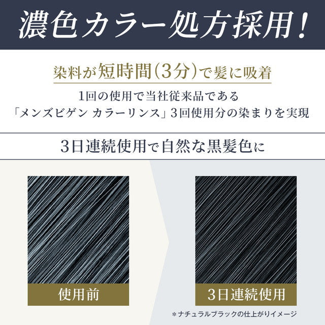 Hoyu Men's Bigen Color Rinse Triple Plus Ash Black 120g