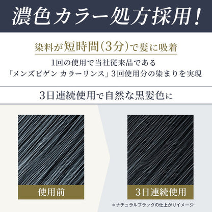 Hoyu Men's Bigen Color Rinse Triple Plus Ash Black 120g